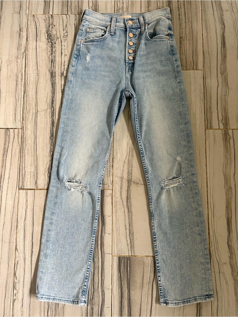 MOTHER The Pixie Tomcat High Rise Straight Leg Ankle Jeans in Nature of The Game